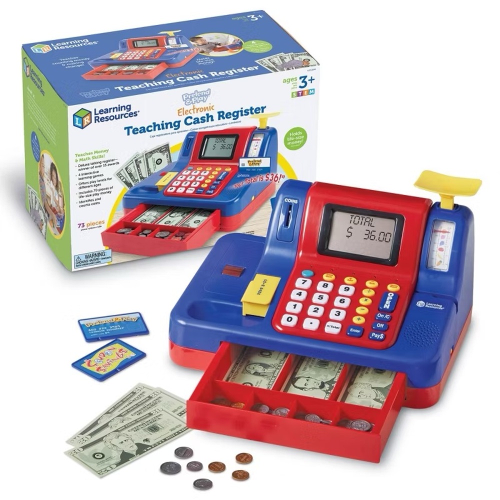 Learning Resources Cash Register Practice coin identification, addition, subtrac